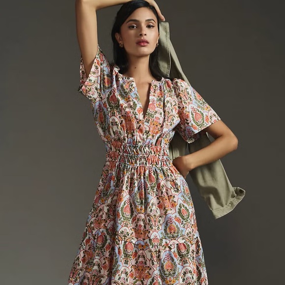 Anthropologie Dresses & Skirts - 🚩🚩🚩Anthropologie Viral dress. Unique print, no longer available in store.